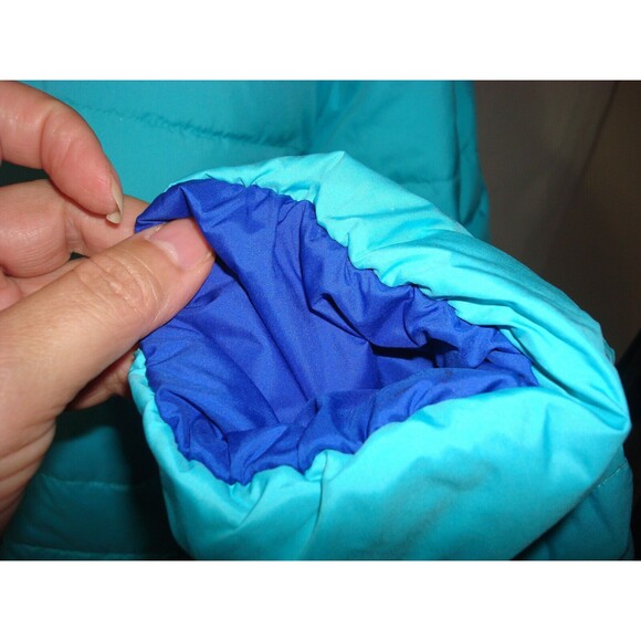 New NWOT J Crew KID Crewcuts Girls XL Reversible Puffer Coat Jacket Blue Aqua - Picture 14 of 16